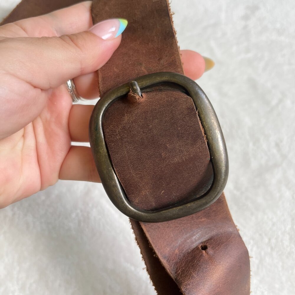 2/$40 πΈ VTG Rustic Brown Leather Crossbody Satchel - Picture 3 of 9